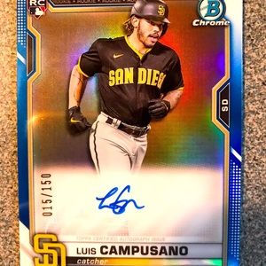 2021 Topps Bowman Chrome Baseball /150 Luis Campusano Rookie Auto Blue